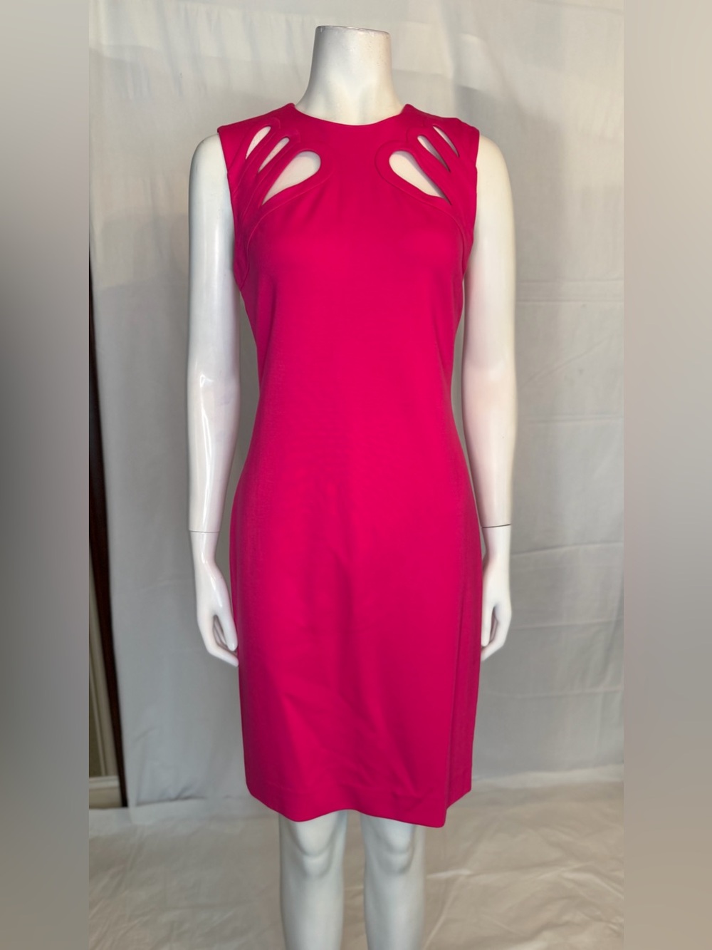 Diane Von Furstenberg Hot Pink Cutout Sheath Dress